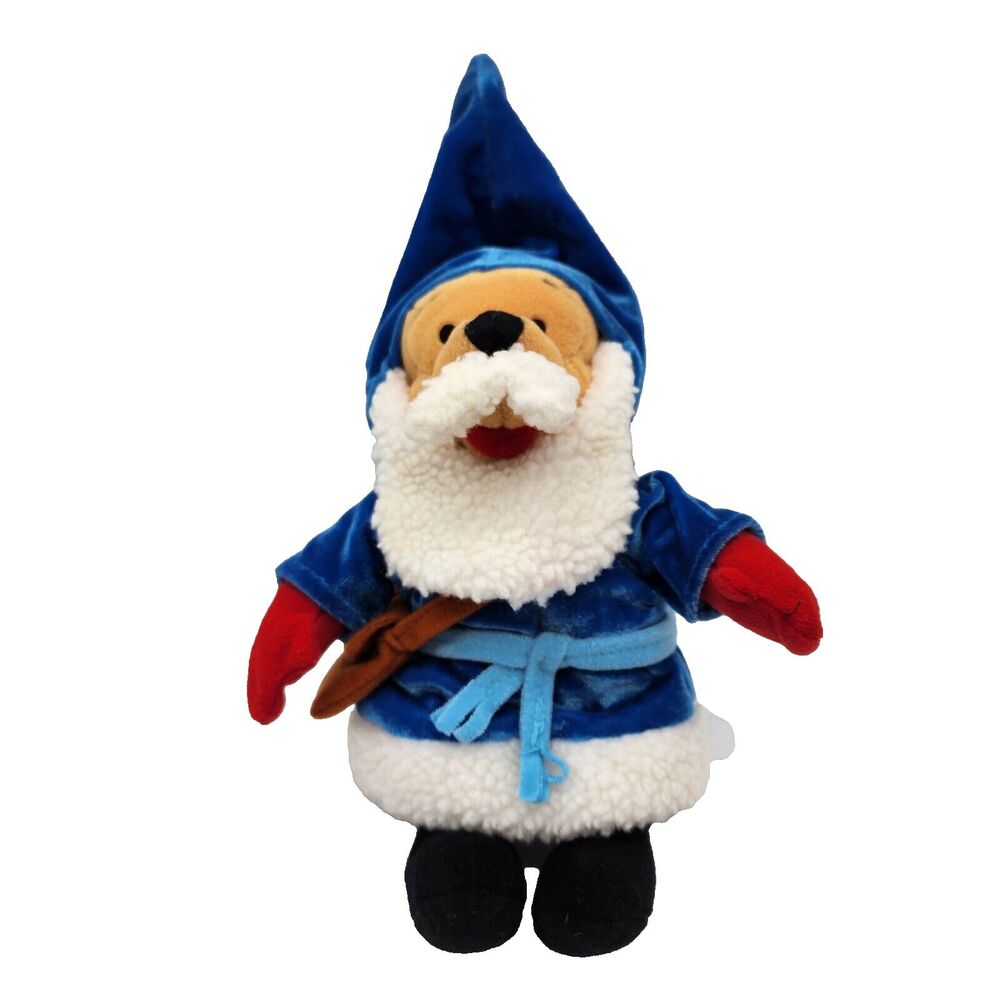 Disney Store Winnie the Pooh 8" Yugoslavia Santa Beard Christmas Bean Bag Plush